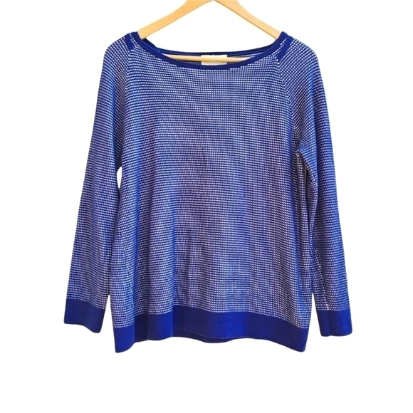 Sail to Sable Sweaters - Sail to Sable Nautical Blue and White Sweater, Cotton Blend, Size Large